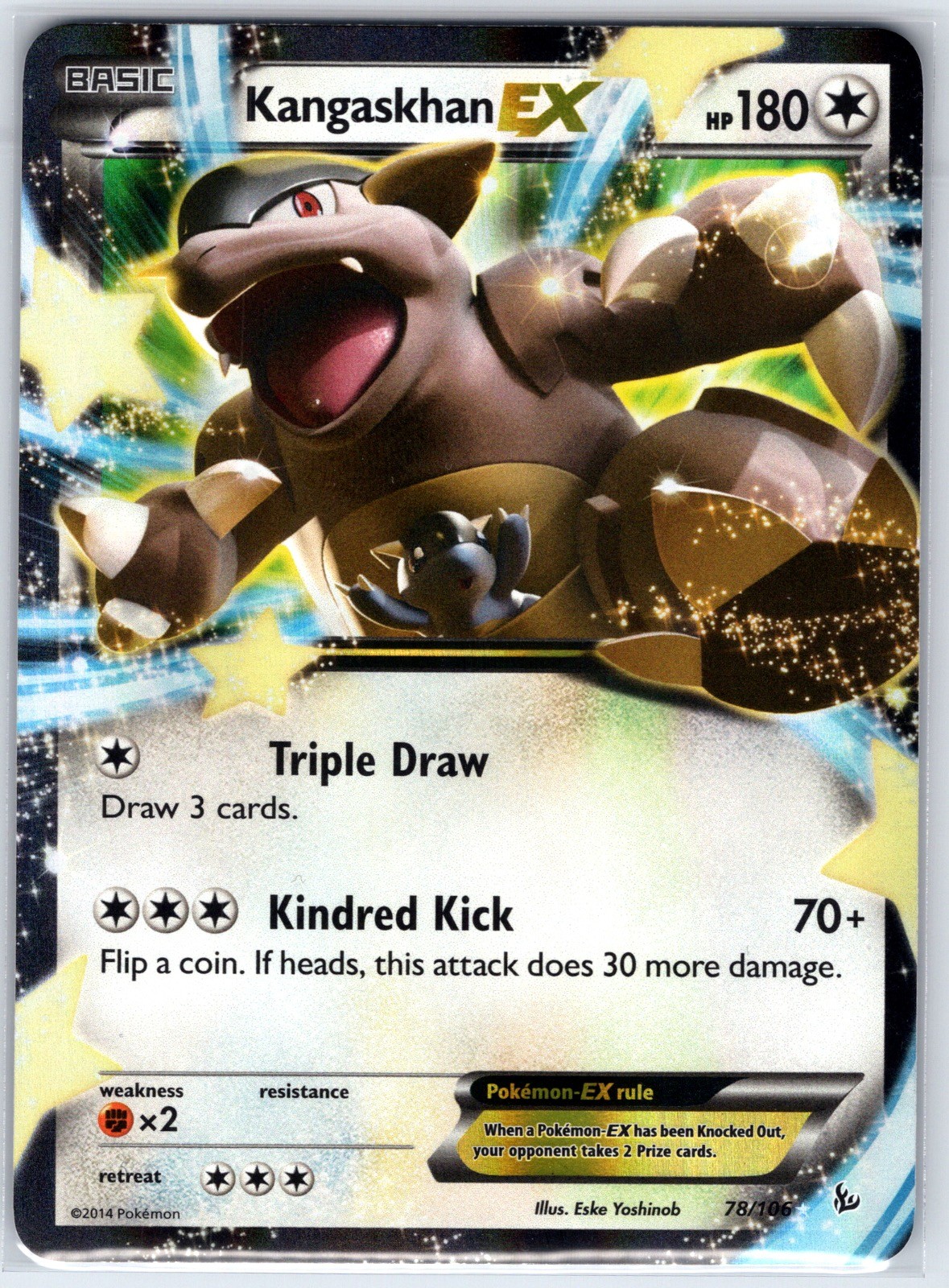 Kangaskhan EX 78/106 Holo EX Rare Flashfire Pokemon Holo Near Mint