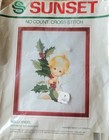 Sunset "Holly Angel" 18306 No Count Cross Stitch Kit  Ruth Morehead 8" x 10" NOS — photo 1