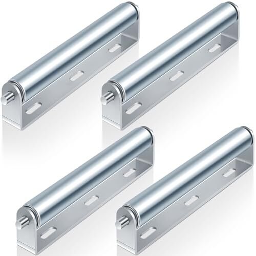 Therwen 4 Sets 1.5'' Diameter Conveyor Rollers with Roller Stands 10'' 