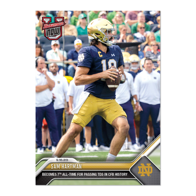 2023 TOPPS NOW BOWMAN U #4 SAM HARTMAN - NOTRE DAME