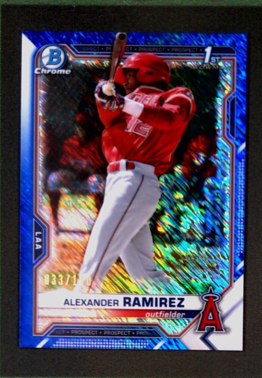 2021 Bowman Chrome #BCP-145 Alexander Ramirez Blue Shimmer Refractor /150 Angels