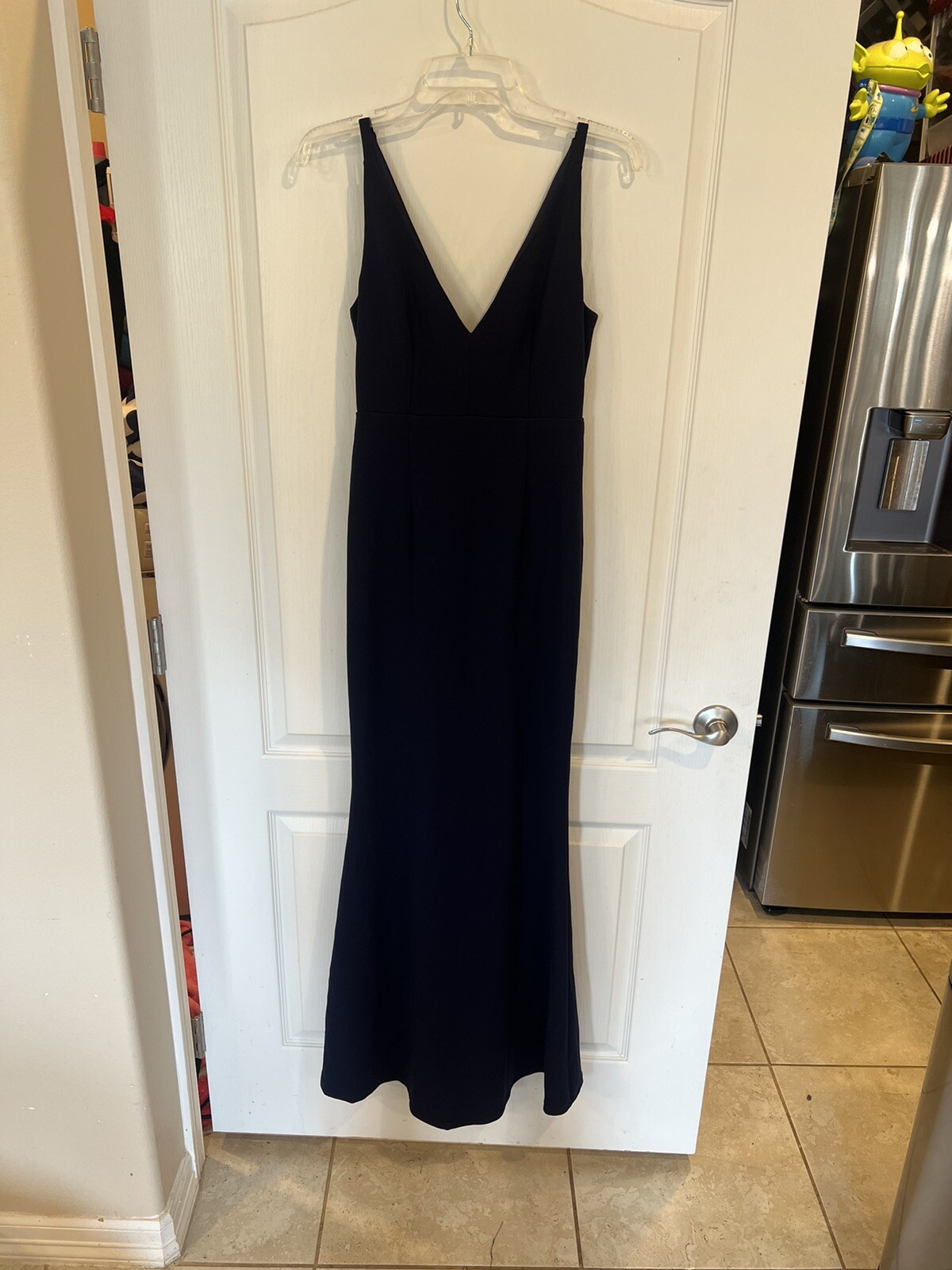 melora navy blue sleeveless maxi dress