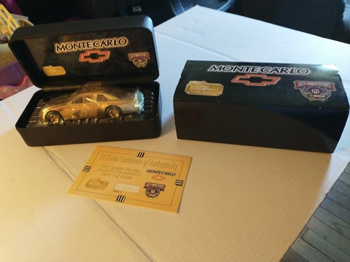 Nascar 50° anniversario oro 24 carati scala 1:24 1998 Montecarlo con certificato di autenticità nuovo con scatola