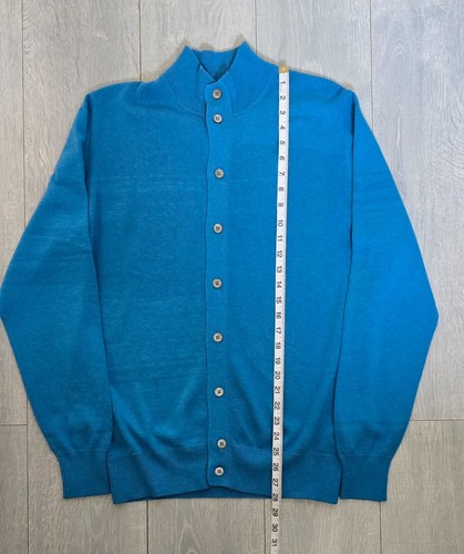 Alan Paine Standish Button Front Mock Cardigan - Malibu - 42" - Medium - Picture 5 of 11