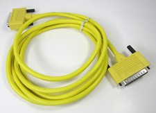 Vintage Traveling Software Serial Cable 25-Pin Male to Male DB25 Yellow