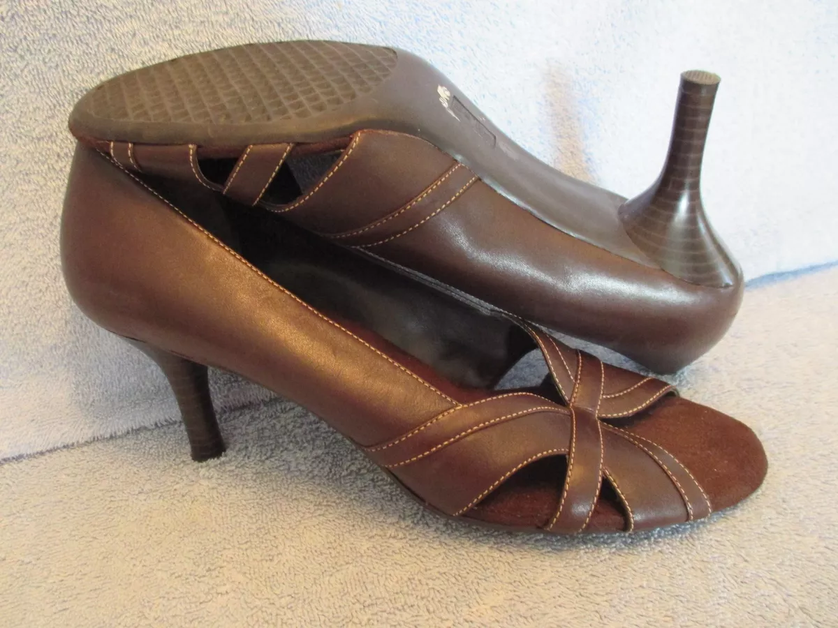 Womens Shoes SOLE BY AEROSOLES Size 10 BROWN PEEP TOE PUMP LN