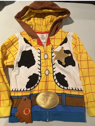 Toy Story Woody Cowboy Costume Zip Hoodie Hooded Sweatshirt Halloween Size 5/6 - Picture 3 of 3