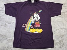 Vintage 1990s Mickey Mouse Graphic T-shirt Mickey Unlimited Sz XL Rainbow Disney