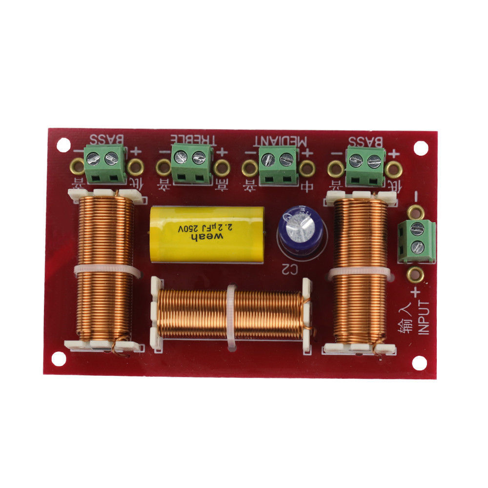 2pcs 200W 3 Ways Speaker Crossover Treble + Midrange + Dual Bass Audio 4-Ways