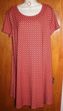 FRED DAVID Ladies' Large KNIT T-SHIRT DRESS (orange w/ short sleeves) perfect