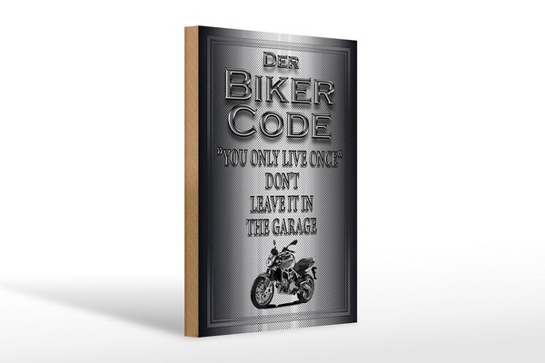 Holzschild Motorrad 20X30Cm Biker Code You Only Live Once Deko Schild-image