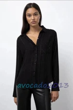 Brand New Rails Women Long Sleeve Hunter Ebony Tinsel Shirt Size XS S M