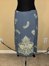 Old Navy Blue Paisley Size 8 Rayon Skirt Side Zip