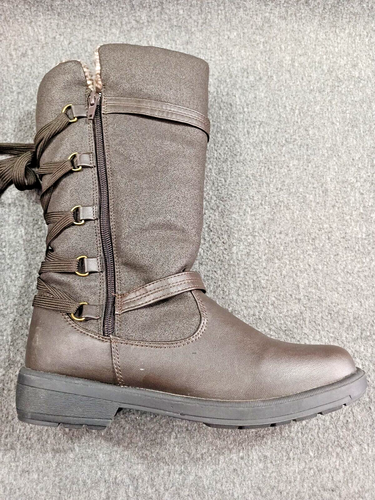 Sporto Boots Womens 9M Jose Snow Winter Brown Faux Leather Fur Mid Calf Side Zip - Picture 13 of 17