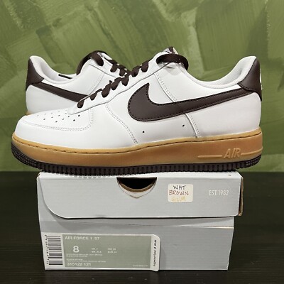 Nike Air Force 1 White Brown Gum 2008 - 315122121 - size 8 - DS/Brand New