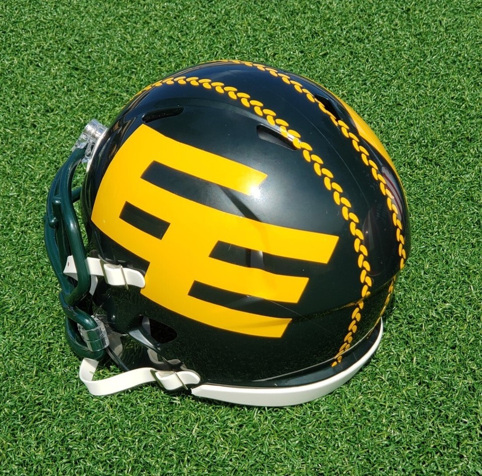EDMONTON (ESKIMOS) ELKS green CFL FOOTBALL MINI HELMET 201418 HUGE EE VERSION eBay