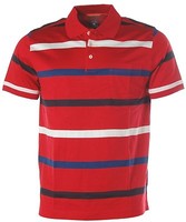 Kitaro Herren Kurzarm Shirt Poloshirt Polokragen Streifen M Rot Weiß Blau X4534