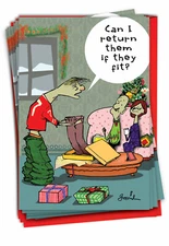 B1819 Set Of 12 Big Pants Christmas Humor Greeting Cards with Envelopes xmas
