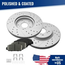 Front Drilled Disc Brake Rotors +Ceramic Pads for 2017-2023 Honda CR-V HR-V