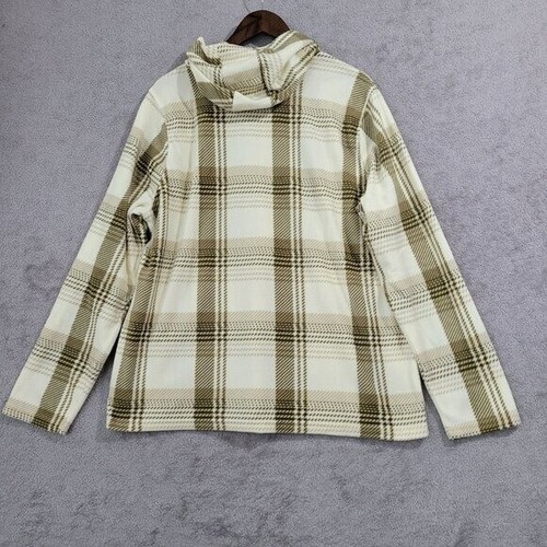 NEW ONeill Women's XL Plaid Hooded Pullover Fleece Sweatshirt Polyester - Picture 2 of 7