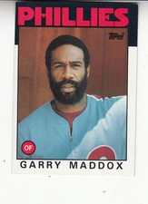 1986 TOPPS BASEBALL CARD #585 GARRY MADDOX PHILADELPHIA PHILLIES - NM 