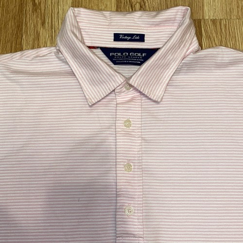 Polo Ralph Lauren golf polo uomo grande rosa a righe manica corta cotone - Foto 2 di 6