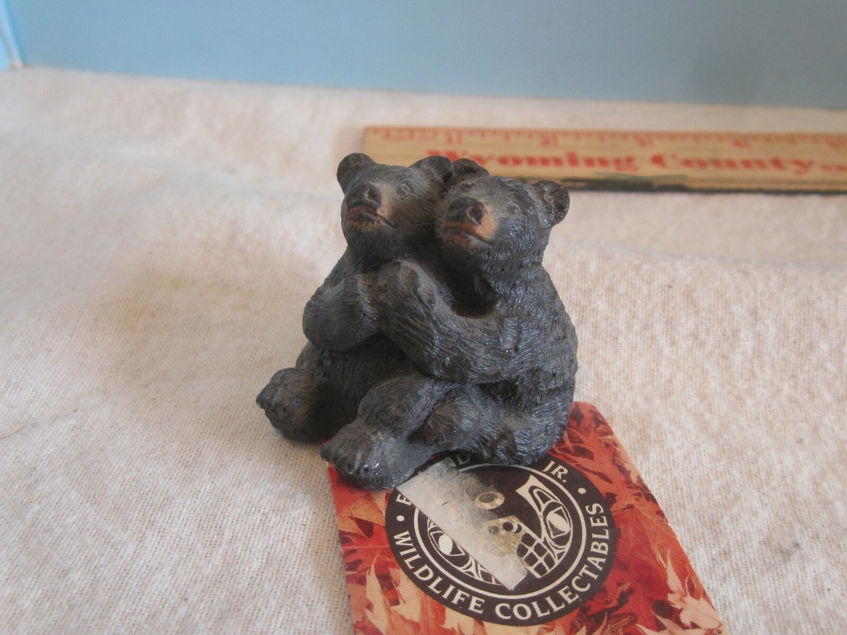 Edmond Wolf Jr. black Bear Cubs Figurine Wildlife Collectables
