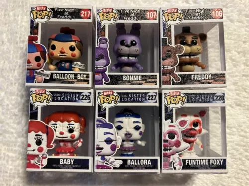 Funko Bitty Pop Mystery Figure Bag Five Nights At Freddy's Common Set Of X6 Lot