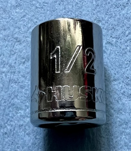 Husky Tools 3/8”dr. 1/2”size 6pt. Chrome Short Socket  - Picture 2 of 4