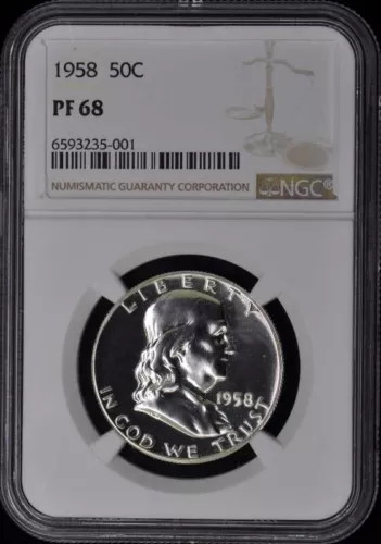 1958 Franklin Half Dollar 50C NGC PR68