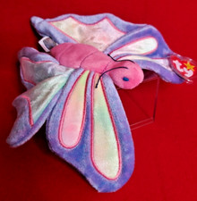 TY Beanie Babie MWMT - FLITTER the Ty-dyed Butterfly