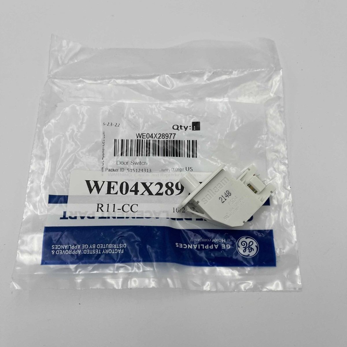 WE04X28977 Para GE Interruptor De Puerta Secador