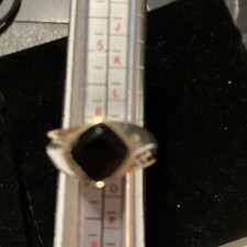 18 K Gold And 925 Silver Onyx Ring Size 7