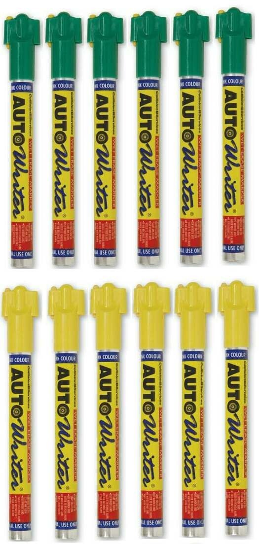 12ct USC Assorted Auto Writer Wet Erase Marker 37000 - Paint