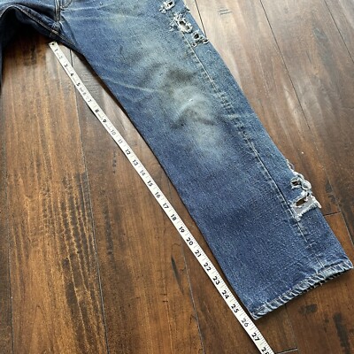 Levis 501 XX Big E True Vintage 60s Redline THRASHED Denim Jeans