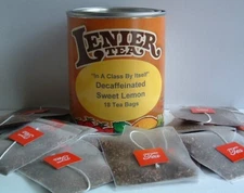 Lenier's Decaf. Sweet Lemon Biodegradable Tea Bags 18 Count Reusable Tins