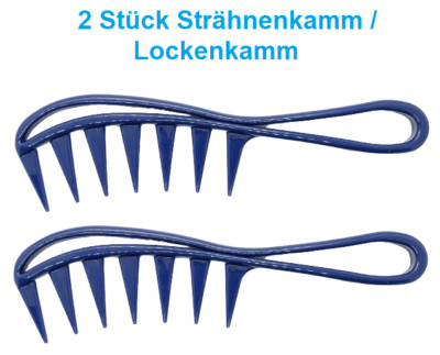 2 x Strähnenkamm Lockenkamm Afro Kamm Styler Griffkamm Kämme Wellen Föhnen blau