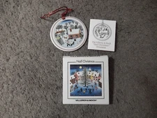 Vintage Villeroy & Boch Naif Christmas Winter Scenes Porcelain Ornament #519