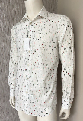 PAUL SMITH SOHO FIT HEMD BLUMENDRUCK GRÖSSE 15,5 EINZELHANDEL £225 NEU MIT ETIKETT