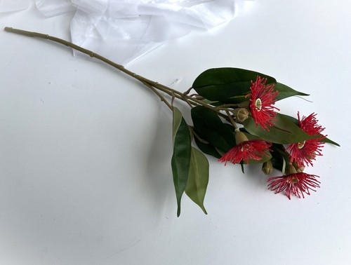 Eucalyptus Gum Blossom Australian Native Flowers Faux Silk Blossoms Red Pink x 1 - Picture 6 of 6