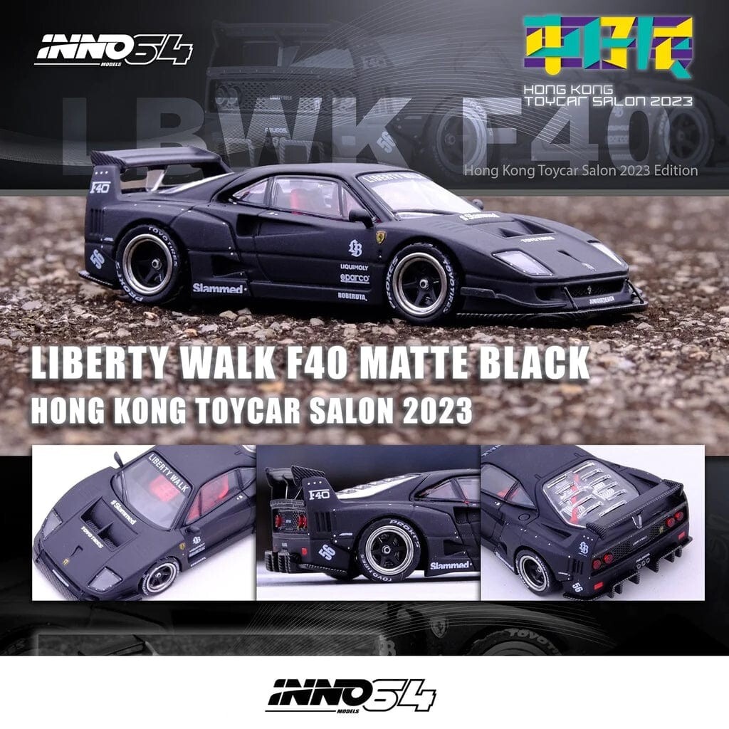 INNO64 1:64 LBWK Ferrari F40 Matte Black Hong Kong Toycar INNO64 1:64 LBWK Ferrari F40 Matte Black Hong Kong Toycar