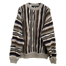 Vintage Proteg  Collection Neutral Beige Multicolor Cosby 3D Sweater Size XL.