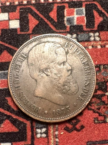 1875 40R BRAZIL VF35 BN NGC, bronze coin