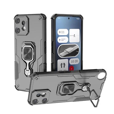 Für Nothing CMF Phone 2 Pro TPU Design Magnet Ring Halter Schutz Hülle Schwarz