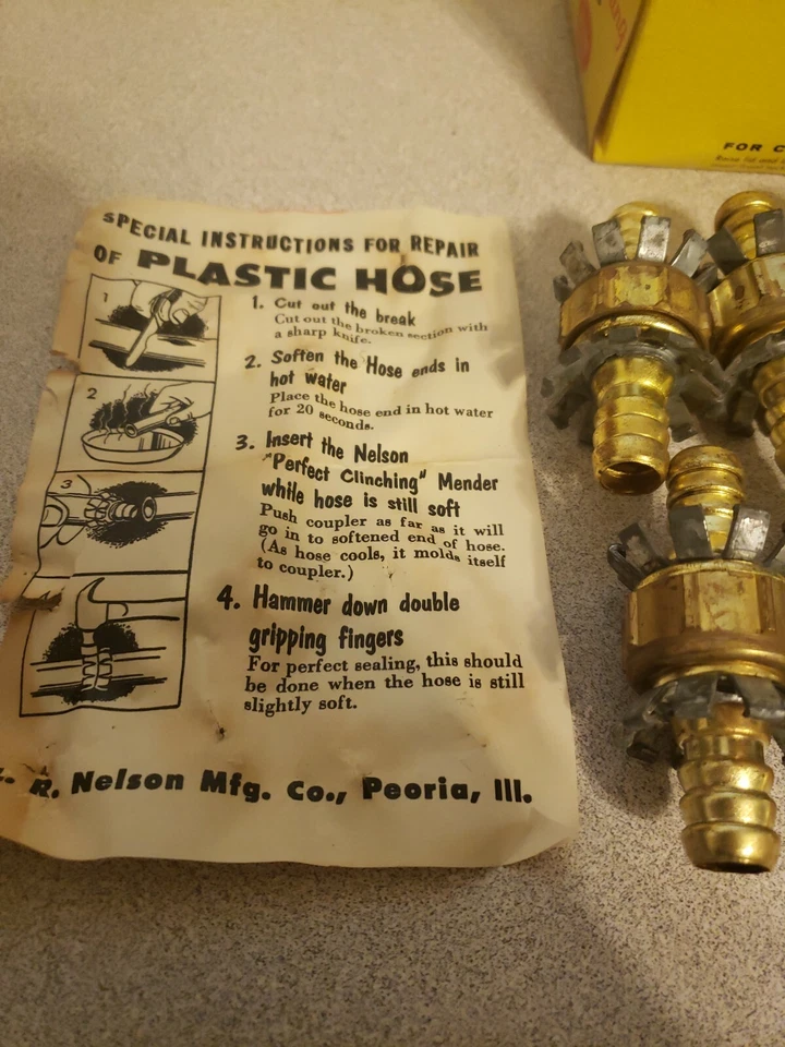 Caja Original De Colección De 10 Acoplamientos Nelson 1/2" Latón Ajuste Perfecto Mender Foto 4 de 4