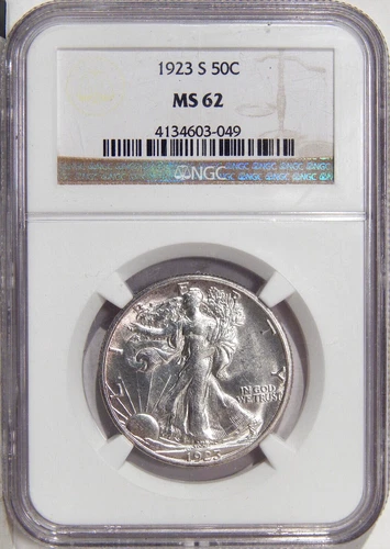 1923-S 50c NGC MS 62 ~ BETTER DATE SILVER WALKING LIBERTY HALF DOLLAR