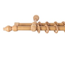 SN Deco - Stilgarnitur Gardinenstange Filigrano, Holz Ø 28mm, 2-Lauf Komplettset