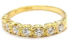 18ct yellow gold  0.35ct diamond eternity ring  wedding band size m hallmarked