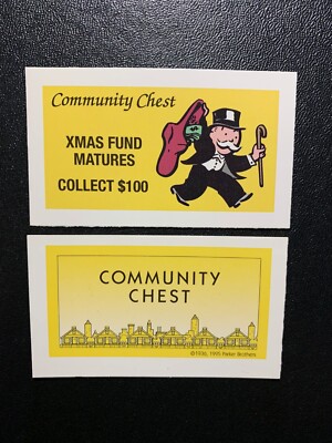Monopoly    Deluxe Edition    Community Chest Card      XMAS FUND MATURES