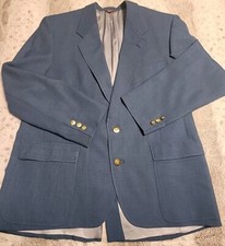 Jack Nicklaus Mens Slate Blue Sport Coat Blazer 42R Gold Buttons